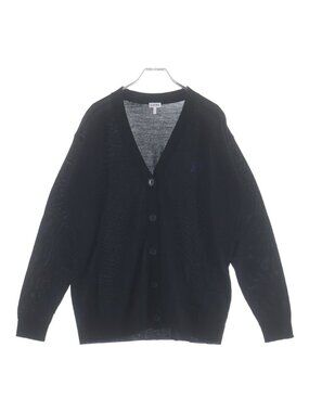 Loewe Anagram Embroidery Knit Cardigan Black